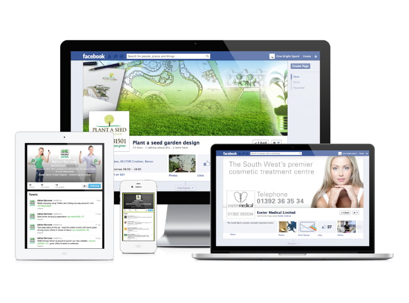 Social Media design, branding & strategy from Exeter's One Bright Spark